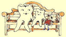 Logo Praxis - Zähne auf Bank